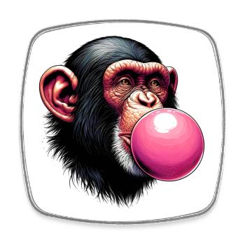 Affe - Viereckiger Kühlschrankmagnet - Weiß - Vorne