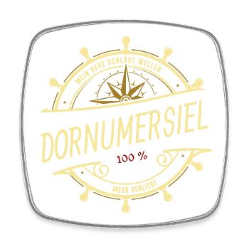 Mein Herz schlägt Wellen - Dornumersiel - Viereckiger Kühlschrankmagnet - Weiß - Vorne