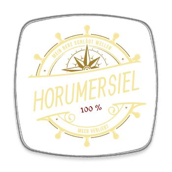 Mein Herz schlägt Wellen - Horumersiel - Viereckiger Kühlschrankmagnet - Weiß - Vorne