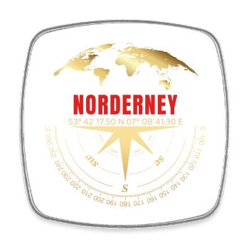 Koordinaten Norderney - Viereckiger Kühlschrankmagnet - Weiß - Vorne