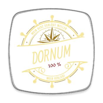 Mein Herz schlägt Wellen - Dornum - Viereckiger Kühlschrankmagnet - Weiß - Vorne