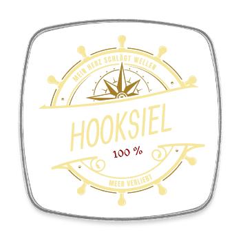 Mein Herz schlägt Wellen - Hooksiel - Viereckiger Kühlschrankmagnet - Weiß - Vorne