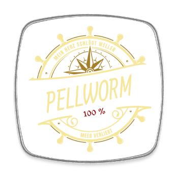 Mein Herz schlägt Wellen - Pellworm - Viereckiger Kühlschrankmagnet - Weiß - Vorne
