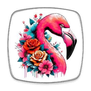 Flamingo - Square fridge magnet - white - Front