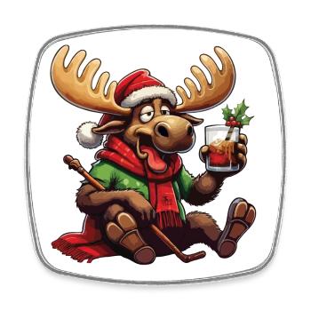 ELK - Christmas - Square fridge magnet - white - Front