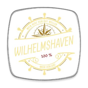 Mein Herz schlägt Wellen - Wilhelmshaven - Viereckiger Kühlschrankmagnet - Weiß - Vorne