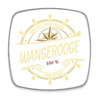Mein Herz schlägt Wellen - Wangerooge - Viereckiger Kühlschrankmagnet - Weiß - Vorne