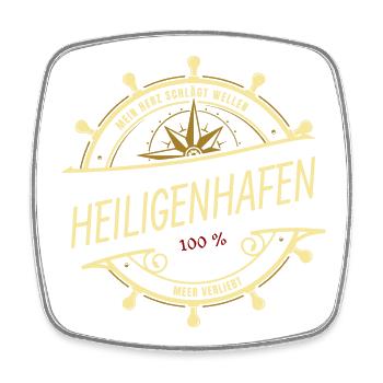 Mein Herz schlägt Wellen - Heiligenhafen - Viereckiger Kühlschrankmagnet - Weiß - Vorne