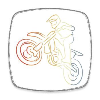 Motocross Line Drawing - Square fridge magnet - white - Front