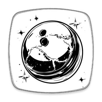 Bowling Cartoon Look - Square fridge magnet - white - Front