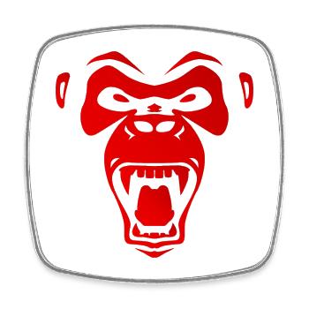 Red gorilla - Square fridge magnet - white - Front