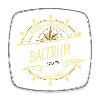 Mein Herz schlägt Wellen - Baltrum - Viereckiger Kühlschrankmagnet - Weiß - Vorne
