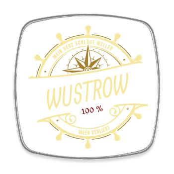 Mein Herz schlägt Wellen - Wustrow - Viereckiger Kühlschrankmagnet - Weiß - Vorne