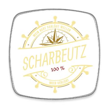 Mein Herz schlägt Wellen - Scharbeutz - Viereckiger Kühlschrankmagnet - Weiß - Vorne