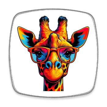 Giraffe - Square fridge magnet - white - Front