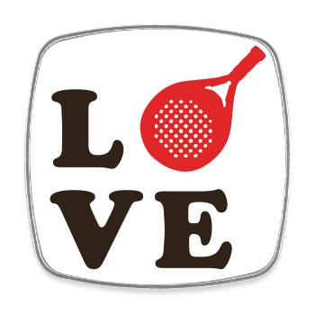 LOVE padel - Square fridge magnet - white - Front