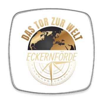Das Tor zur Welt - Eckernförde - Viereckiger Kühlschrankmagnet - Weiß - Vorne