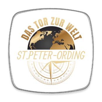 Das Tor zur Welt - St.Peter-Ording - Viereckiger Kühlschrankmagnet - Weiß - Vorne