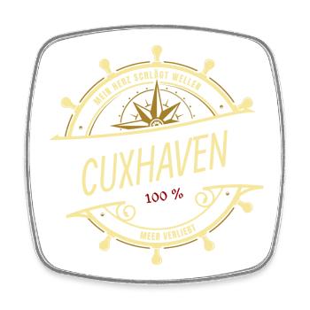 Mein Herz schlägt Wellen - Cuxhaven - Viereckiger Kühlschrankmagnet - Weiß - Vorne