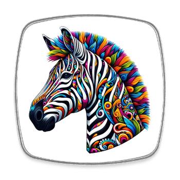 Zebra - Square fridge magnet - white - Front