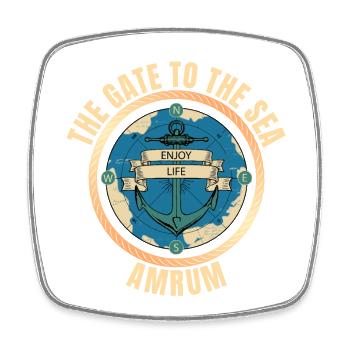 The Gate to the Sea - Amrum - Viereckiger Kühlschrankmagnet - Weiß - Vorne