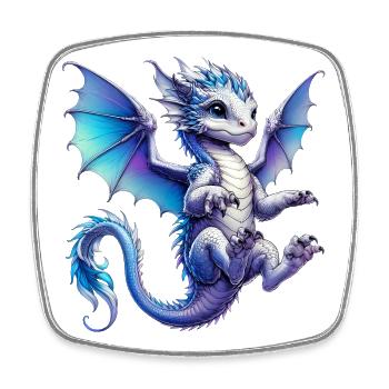 Dragon - Square fridge magnet - white - Front