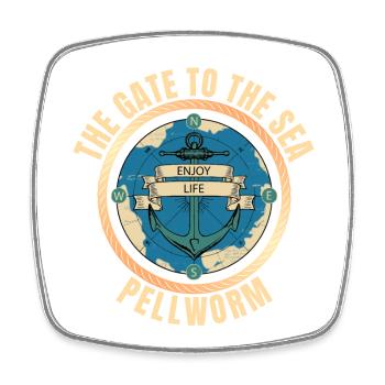 The Gate to the Sea - Pellworm - Viereckiger Kühlschrankmagnet - Weiß - Vorne