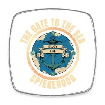 The Gate to the Sea - Spiekeroog - Viereckiger Kühlschrankmagnet - Weiß - Vorne