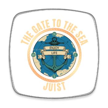 The Gate to the Sea - Juist - Viereckiger Kühlschrankmagnet - Weiß - Vorne