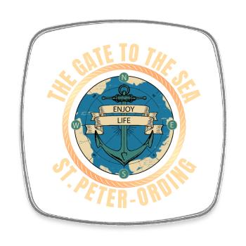 The Gate to the Sea - St.Peter-Ording - Viereckiger Kühlschrankmagnet - Weiß - Vorne