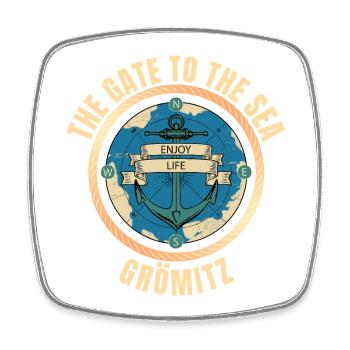 The Gate to the Sea - Grömitz - Viereckiger Kühlschrankmagnet - Weiß - Vorne