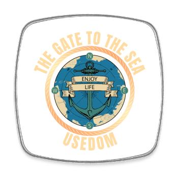 The Gate to the Sea - Usedom - Viereckiger Kühlschrankmagnet - Weiß - Vorne