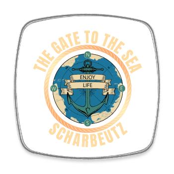 The Gate to the Sea - Scharbeutz - Viereckiger Kühlschrankmagnet - Weiß - Vorne