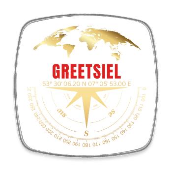 Koordinaten Greetsiel - Viereckiger Kühlschrankmagnet - Weiß - Vorne