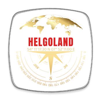Koordinaten Helgoland - Viereckiger Kühlschrankmagnet - Weiß - Vorne