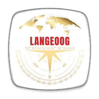 Koordinaten Langeoog - Viereckiger Kühlschrankmagnet - Weiß - Vorne