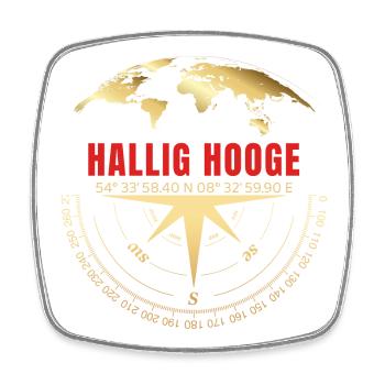Koordinaten Hallig Hooge - Viereckiger Kühlschrankmagnet - Weiß - Vorne