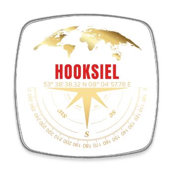 Koordinaten Hooksiel - Viereckiger Kühlschrankmagnet - Weiß - Vorne
