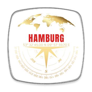 Koordinaten Hamburg - Viereckiger Kühlschrankmagnet - Weiß - Vorne