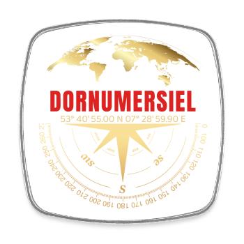 Koordinaten Dornumersiel - Viereckiger Kühlschrankmagnet - Weiß - Vorne