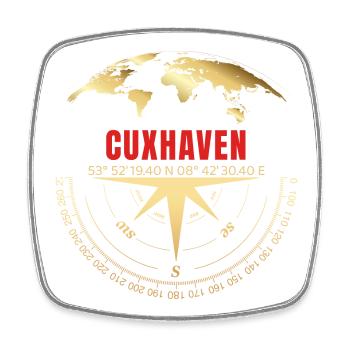 Koordinaten Cuxhaven - Viereckiger Kühlschrankmagnet - Weiß - Vorne