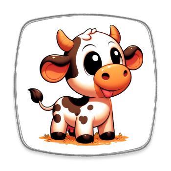 Cow - Square fridge magnet - white - Front