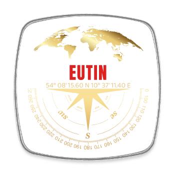 Koordinaten Eutin - Viereckiger Kühlschrankmagnet - Weiß - Vorne
