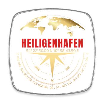 Koordinaten Heiligenhafen - Viereckiger Kühlschrankmagnet - Weiß - Vorne