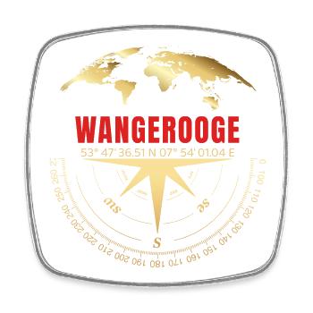 Koordinaten Wangerooge - Viereckiger Kühlschrankmagnet - Weiß - Vorne