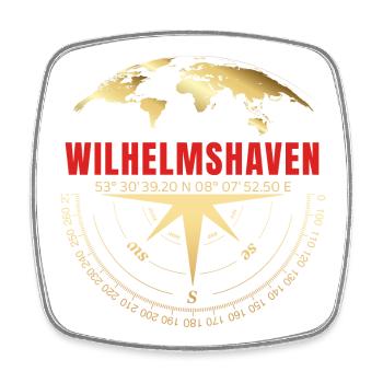 Koordinaten Wilhelmshavern - Viereckiger Kühlschrankmagnet - Weiß - Vorne