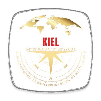 Koordinaten Kiel - Viereckiger Kühlschrankmagnet - Weiß - Vorne