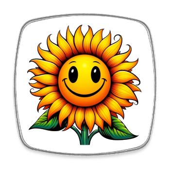 Sunflower - Square fridge magnet - white - Front