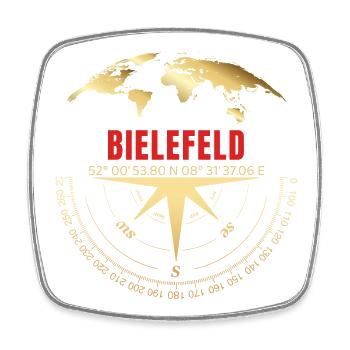 Koordinaten Bielefeld - Viereckiger Kühlschrankmagnet - Weiß - Vorne