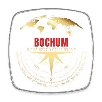 Koordinaten Bochum - Viereckiger Kühlschrankmagnet - Weiß - Vorne